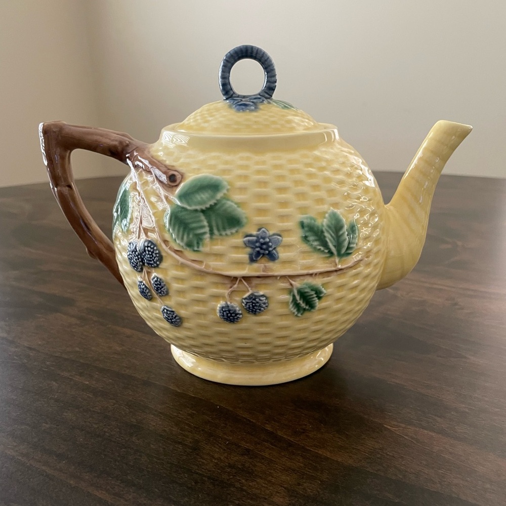 Vintage Tiffany & Co. Majolica Blackberry Teapot with Lid